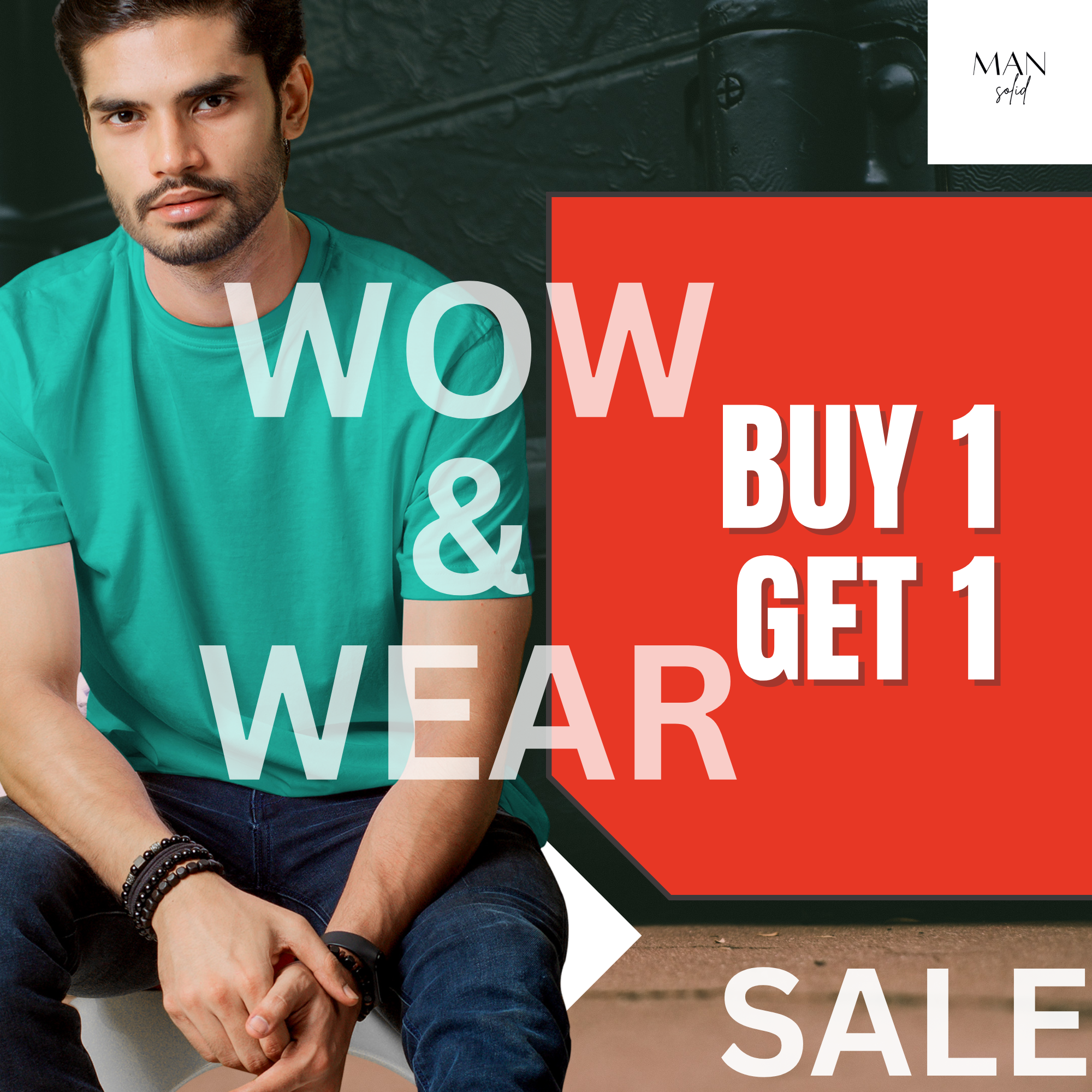 Man-Solid Emerald T-Shirt with Citrus Dew 50ml EDP – Vibrant Style & Sporty Freshness