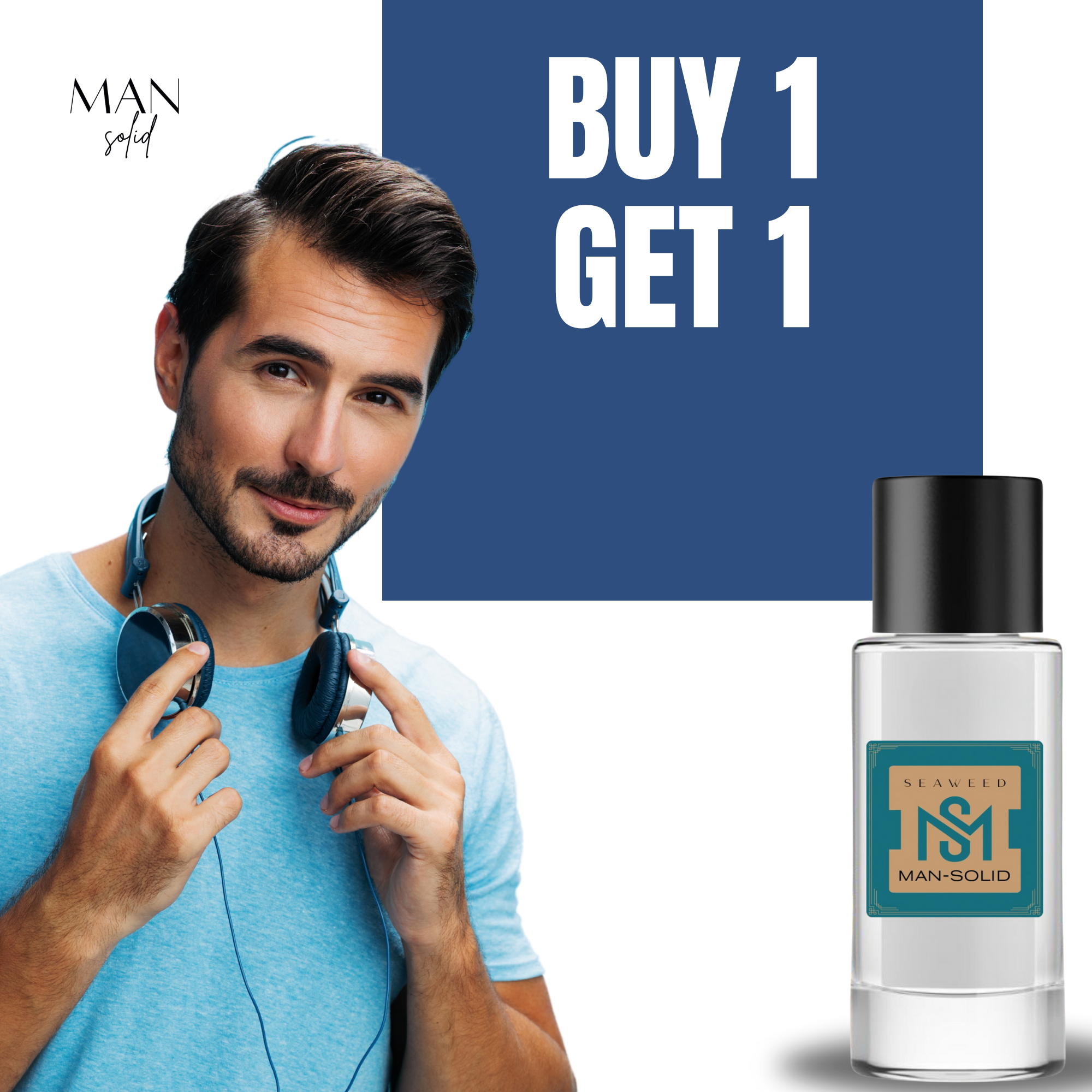 Man-Solid Sky Blue T-Shirt with Sea Weed 50ml EDP – Fresh Style & Aquatic Sophistication