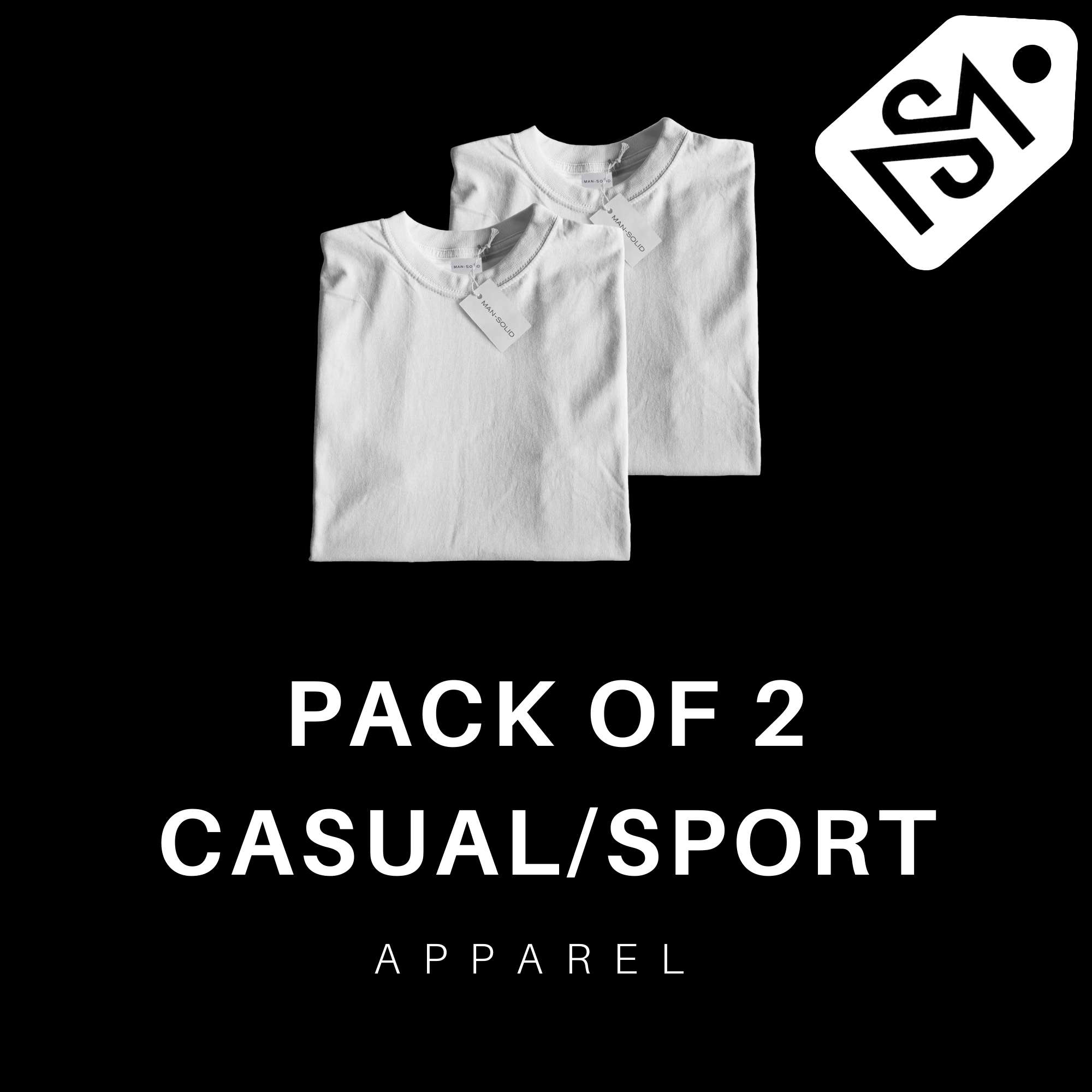 Pack of 2 White T-Shirts for Men – Premium Solid Tees for Casual & Sports Wear