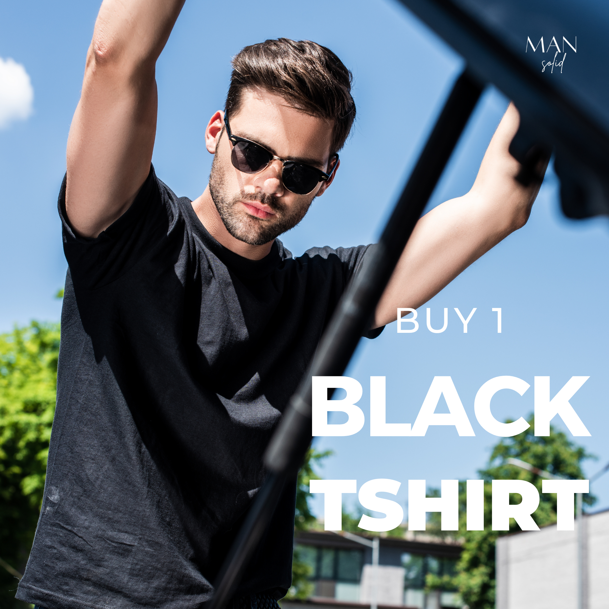 Man-Solid Black T-Shirt with Sea Weed 50ml EDP – Classic Style & Aquatic Freshness