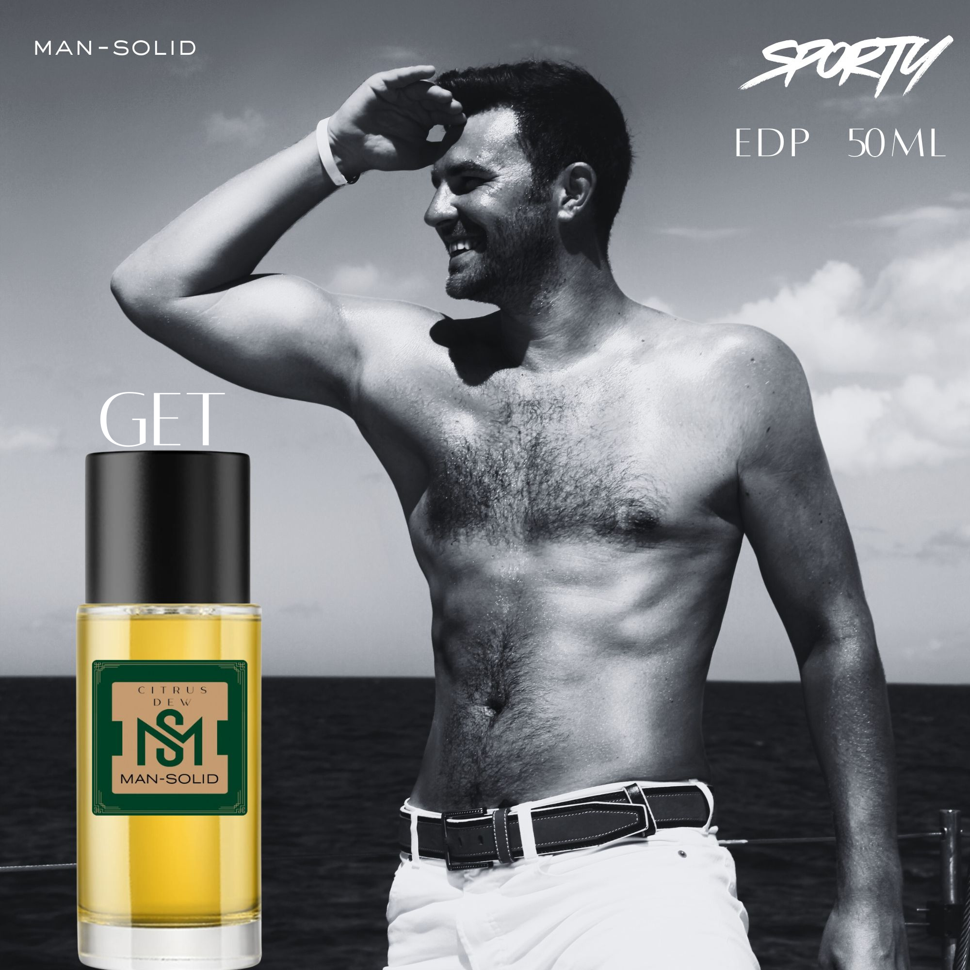 Man-Solid Emerald T-Shirt with Citrus Dew 50ml EDP – Vibrant Style & Sporty Freshness