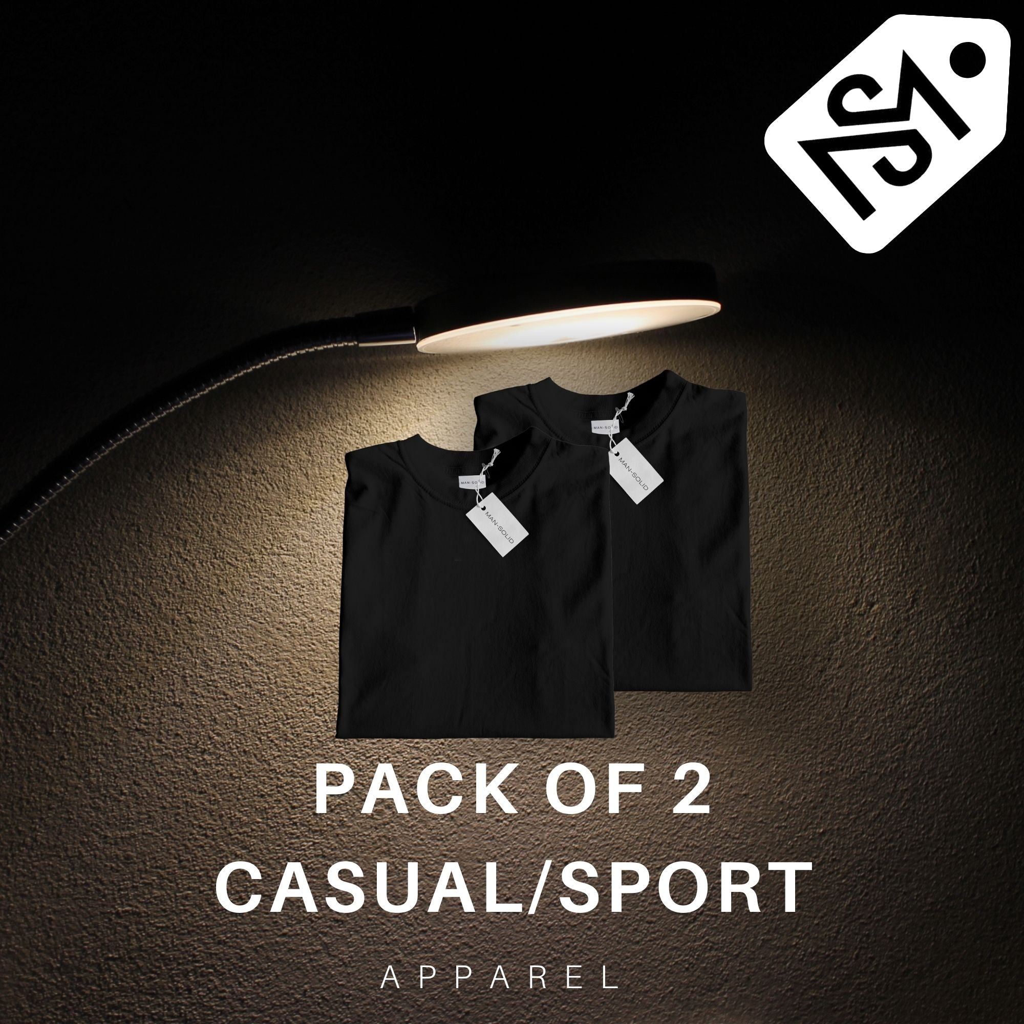 Pack of 2 Black T-Shirts for Men – Classic Solid Tees for Everyday Style