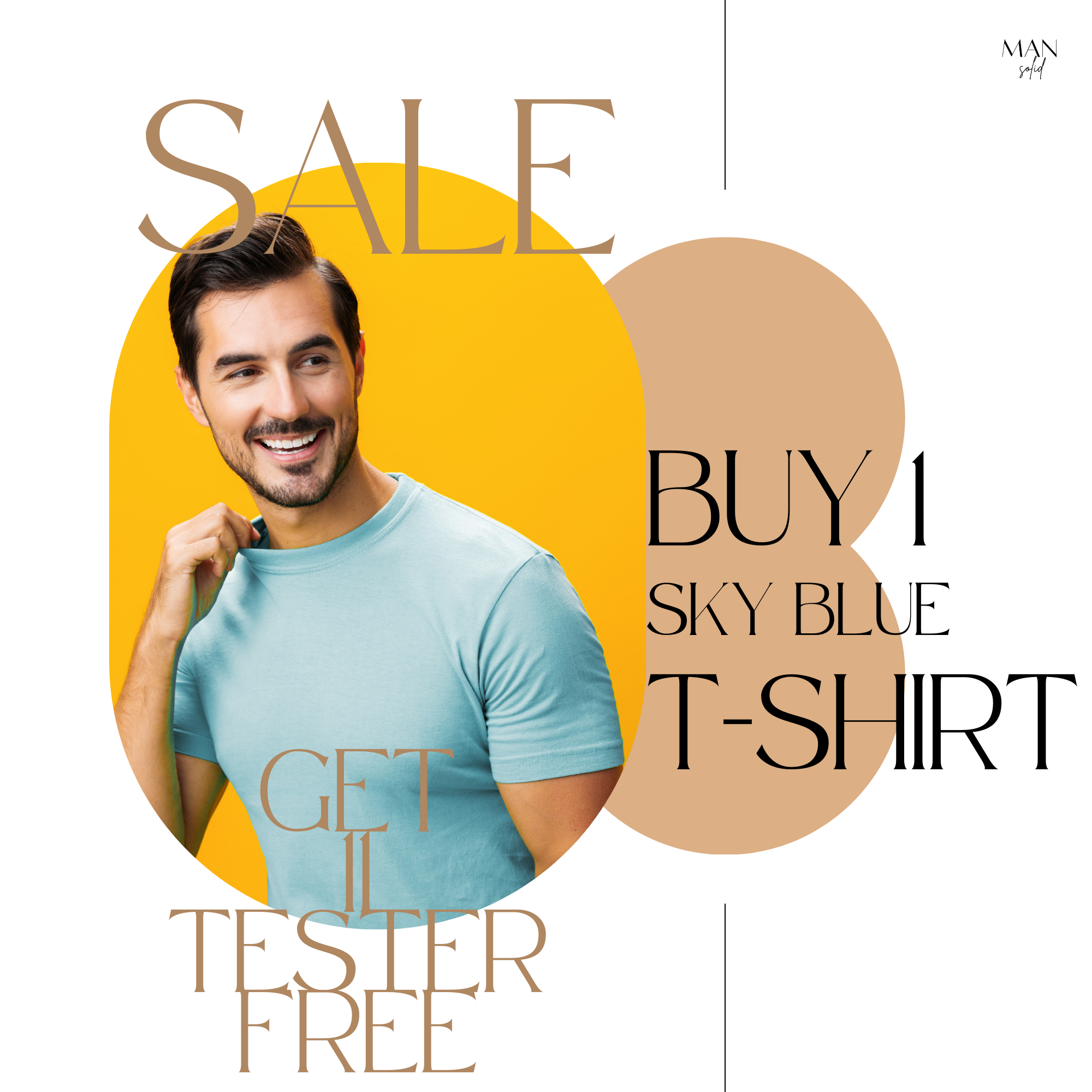 Man-Solid Sky Blue Solid T-Shirt + 11 Free Testers (5ml Each)