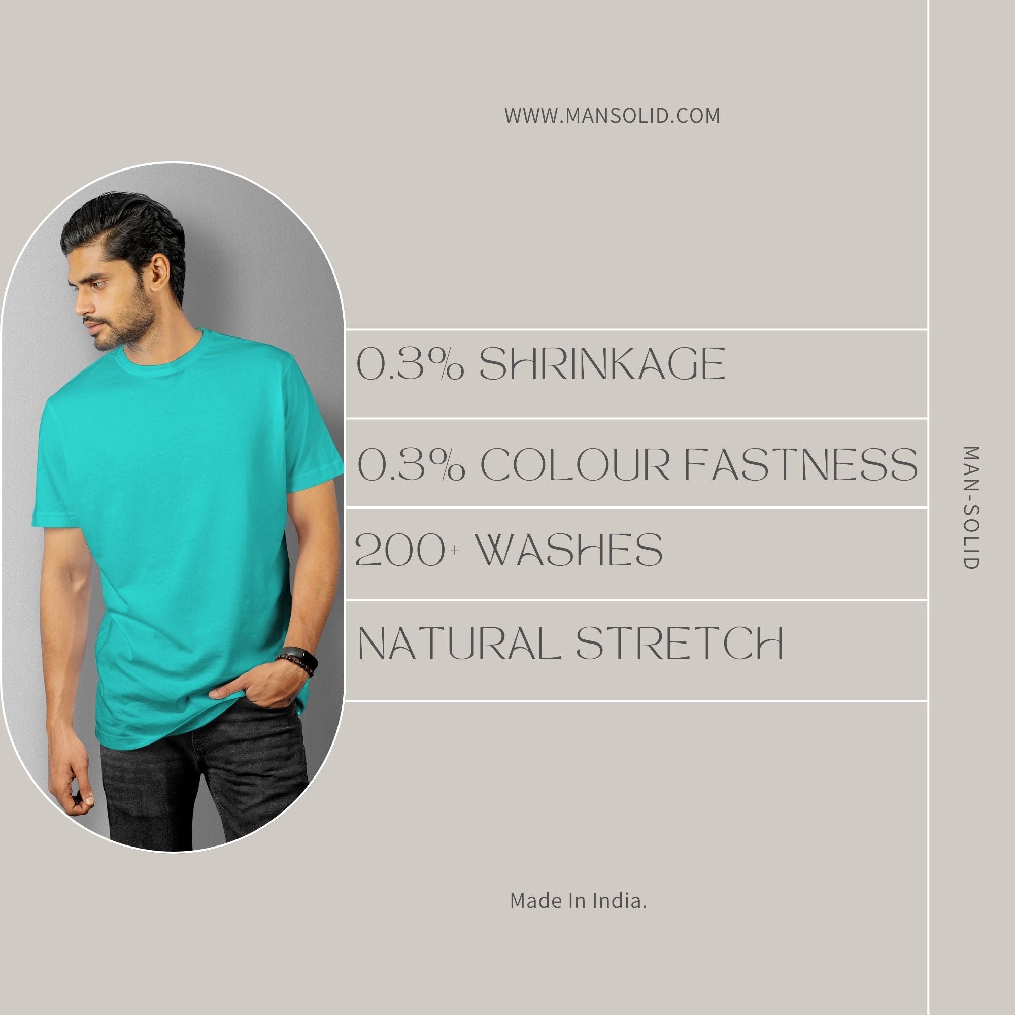 Pack of 2 Tiffany Blue T-Shirts for Men – Trendy Solid Tees for a Fresh Look