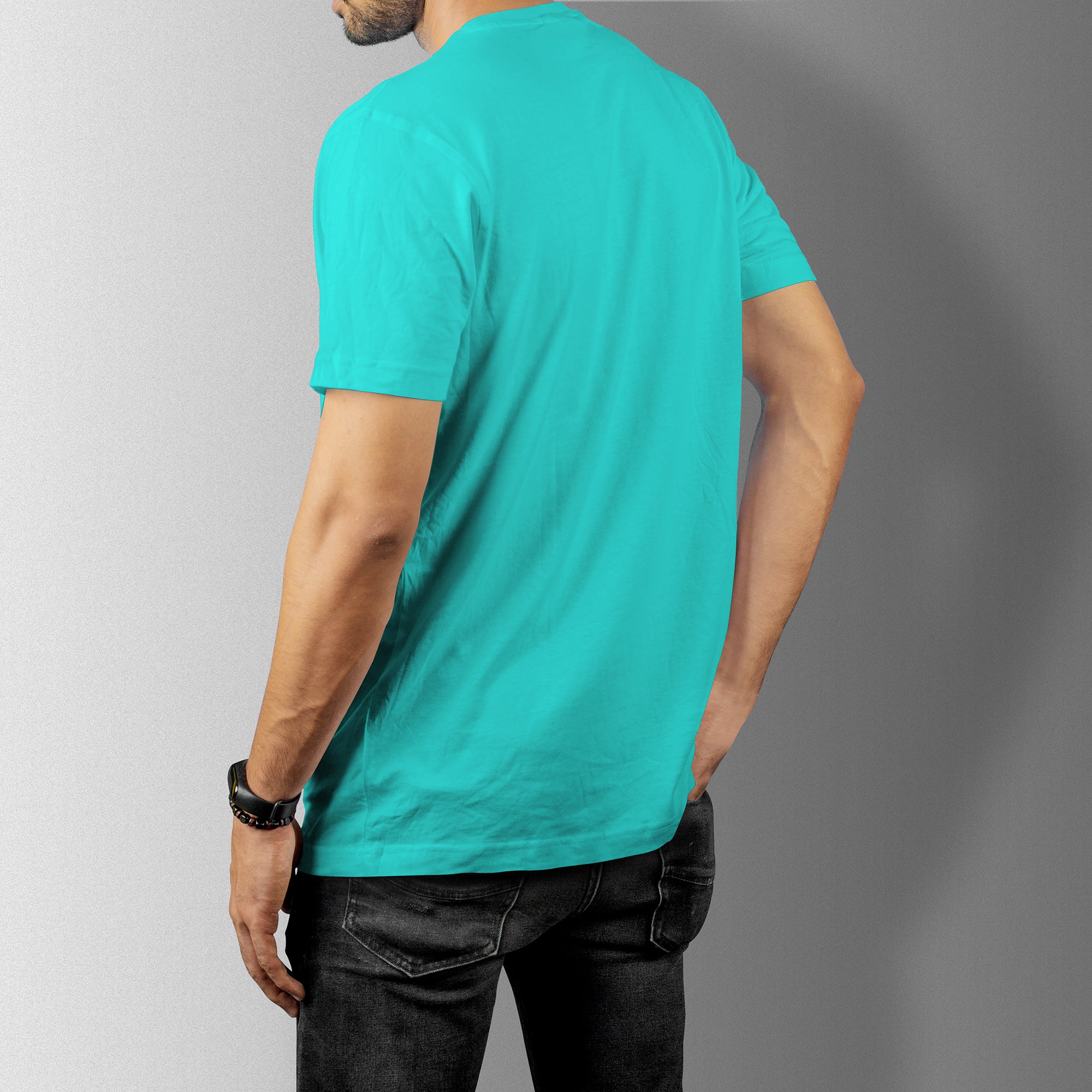 Tiffany Blue Essential Round Neck Short Sleeve T-Shirt (Casual/Sports)