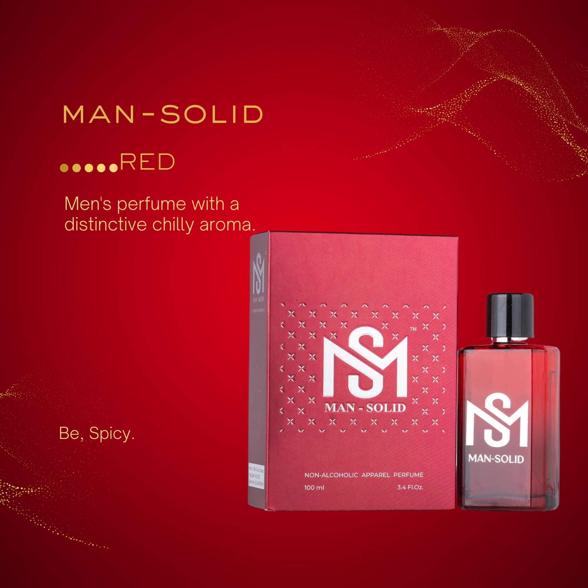 Man-Solid Red | Occasion : Party Perfume | Sweet & Spicy | Inspired from Red Chilli | Eau de Parfum - 100 ml