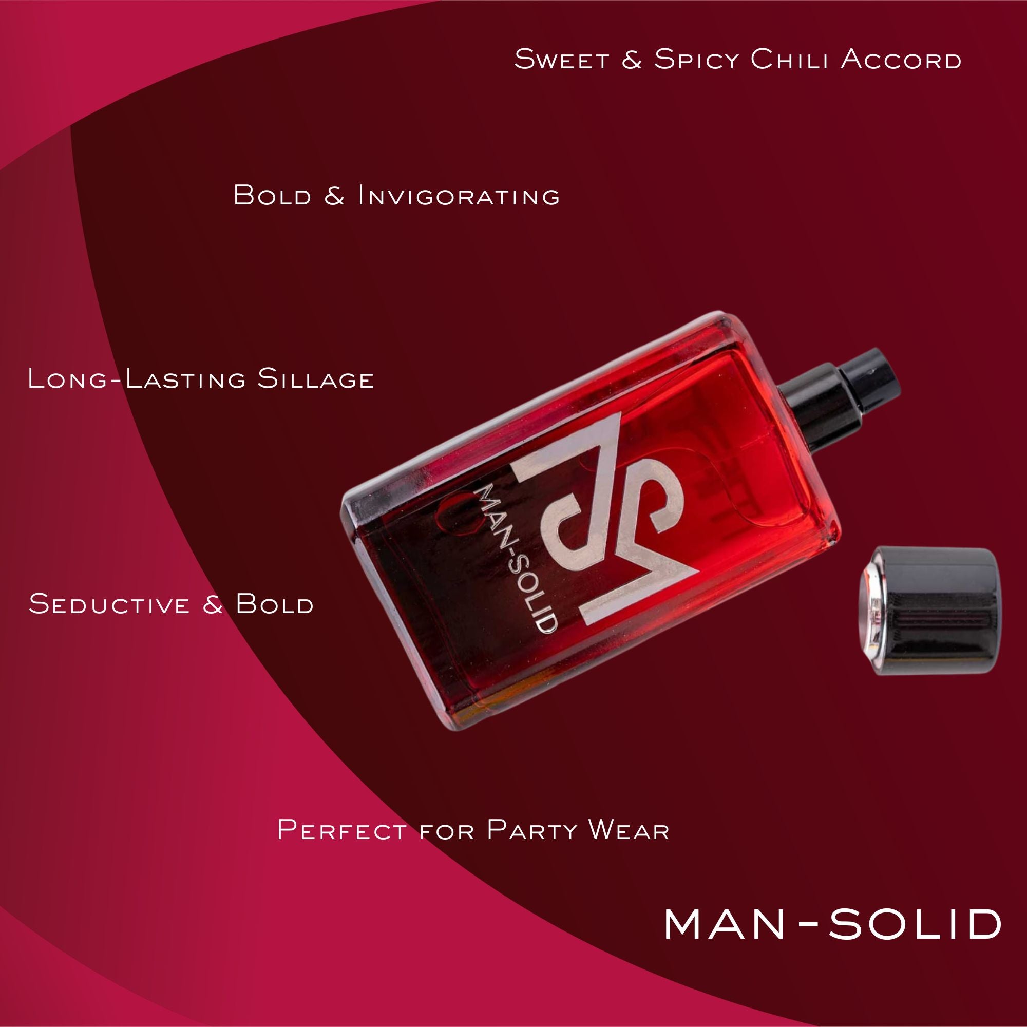 Man-Solid Red | Occasion : Party Perfume | Sweet & Spicy | Inspired from Red Chilli | Eau de Parfum - 100 ml